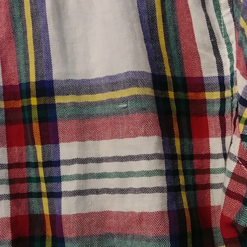 St John's Bay Button-Down Shirt in Ivory Plaid - Picture 7 of 7